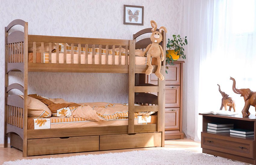 Детская двухъярусная кровать Домик Сказка - Купить для детей в Москве