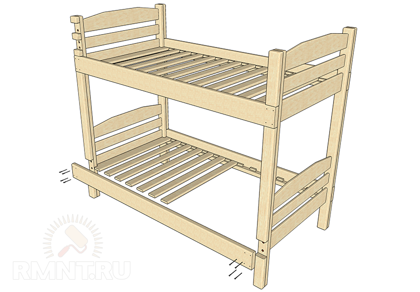 Двухъярусная кровать своими руками, заготовка деталей с последующей сборкой