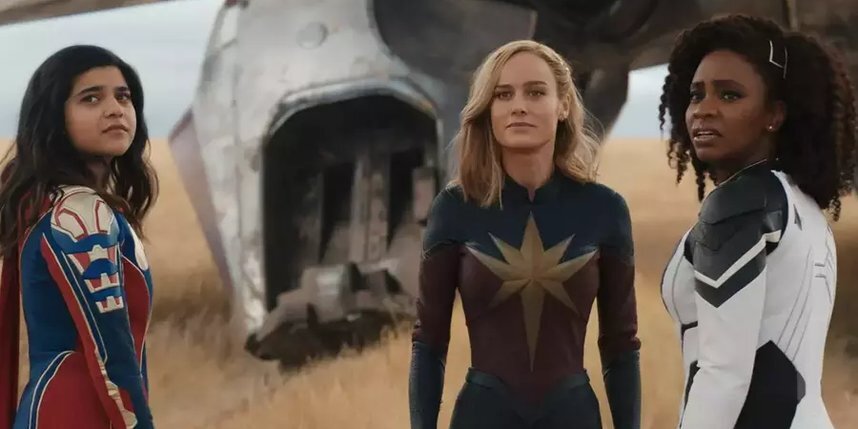    Три героини должны стать суперкомандой, чтобы спасти Землю.Marvel Studios / © 2023 MARVEL