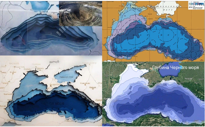 Глубина Черного моря - Морское дно от поверхности находится в 2250 м.