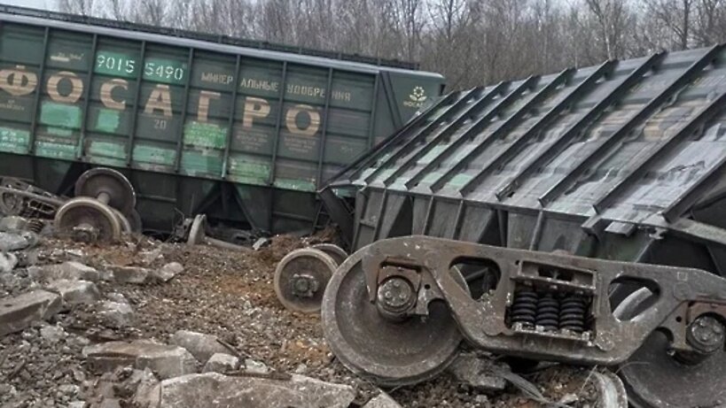    Подрыв железнодорожного полотна в Рязанском районе в момент движения грузового состава ©Фото: Следственный комитет РФ