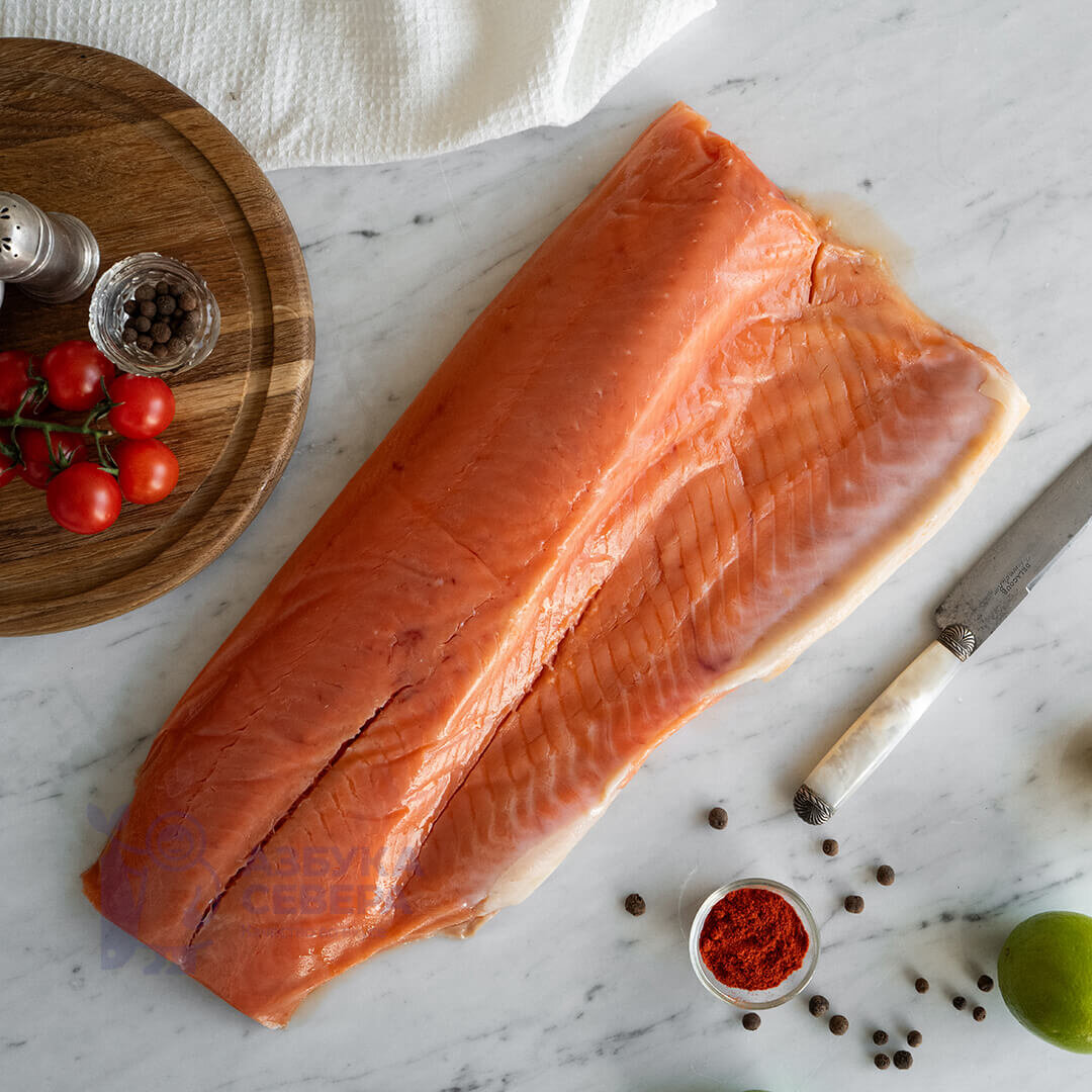 Чавыча слабосоленая филе без кожи от "Азбуки Севера"