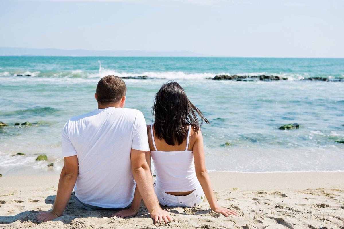 Sitting on the beach