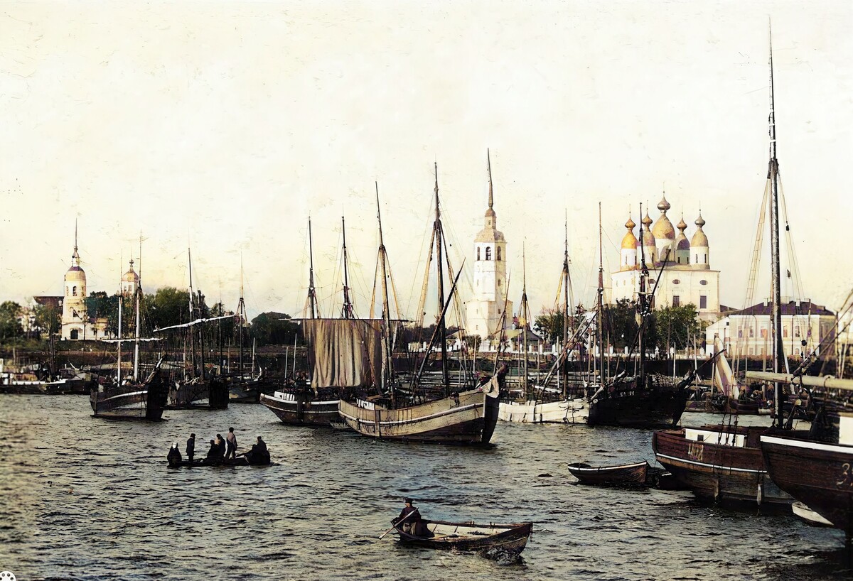 Архангельский порт - Архангельск 1880-1910 годы