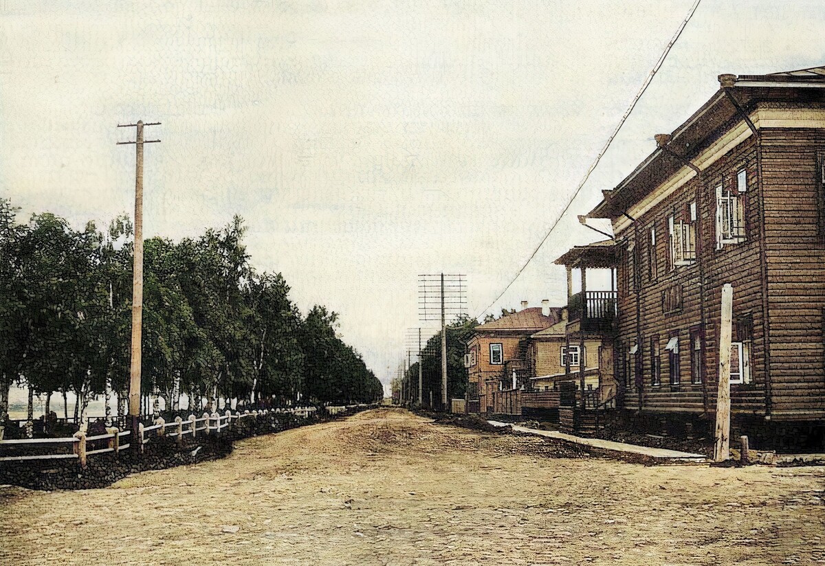 Набережный бульвар - Архангельск 1880-1910 годов