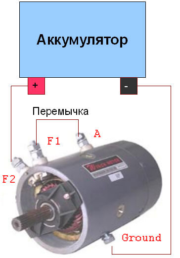 Подключение двигателя лебедки