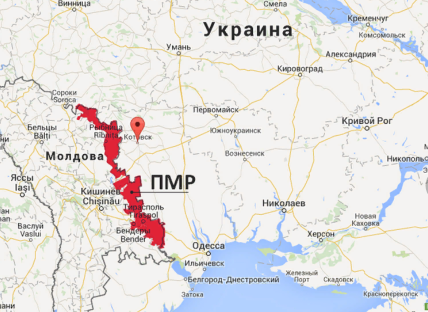 Карта украины и молдавии и приднестровья с границами