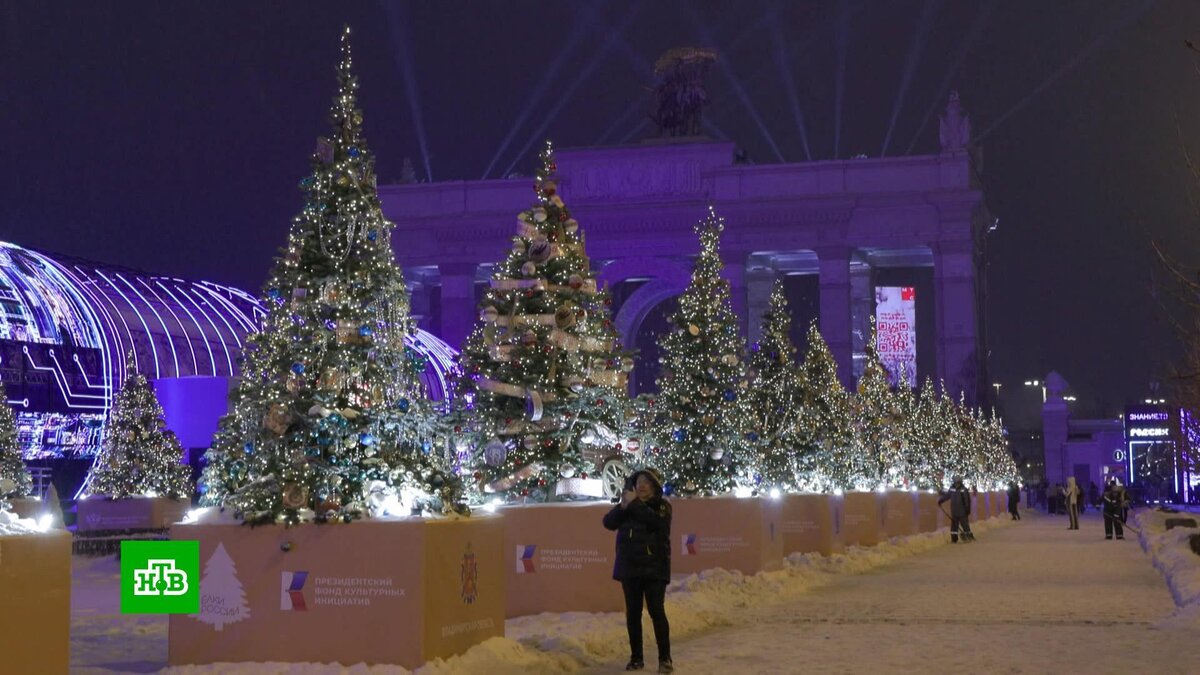    На ВДНХ зажгли 360 тысяч огней на елках, посвященных российским регионам