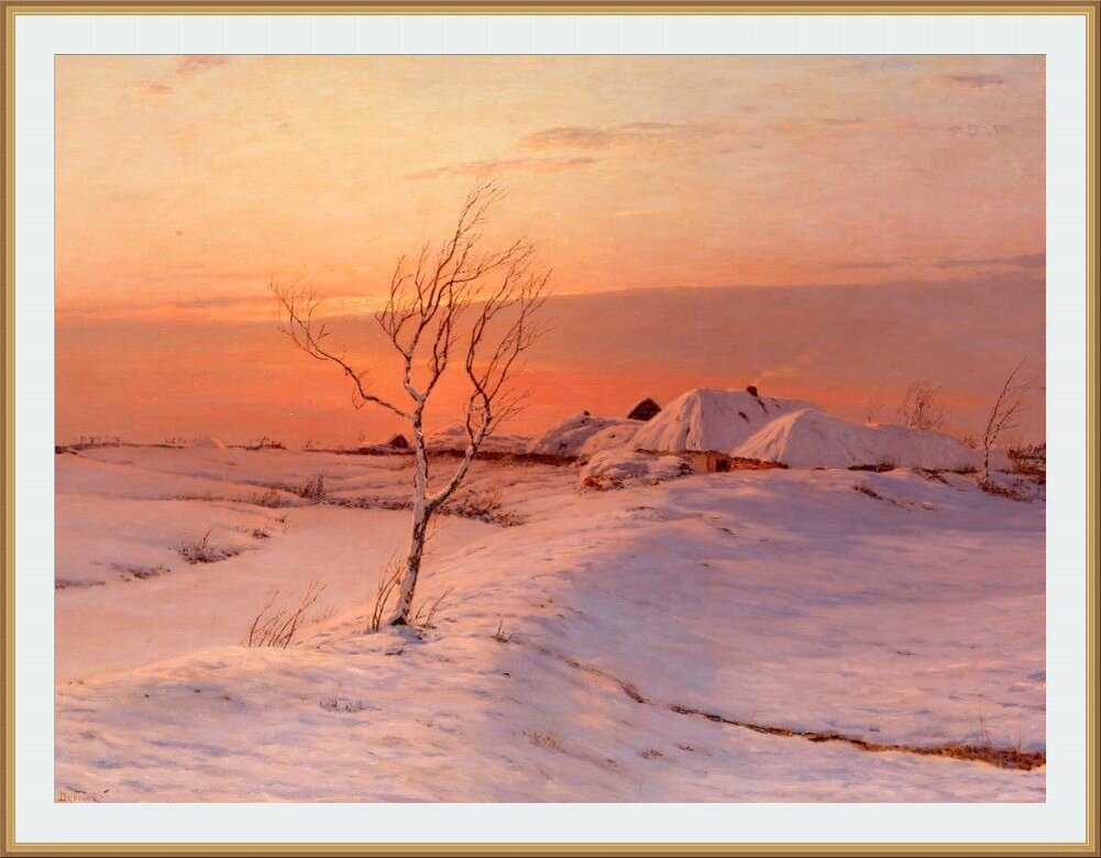 Картина Николая Дубовского (1859-1918) " Зимний вечер " 1895 год