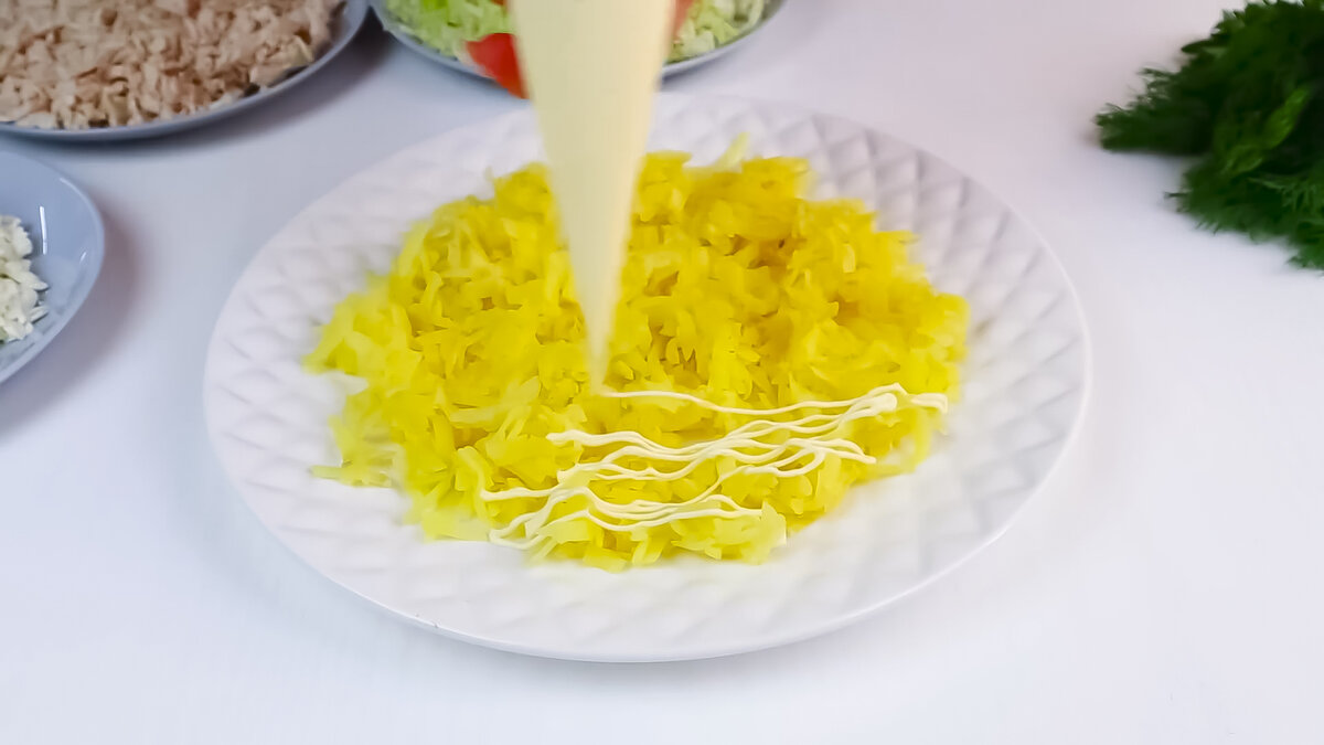 Салат белые розы с дайконом