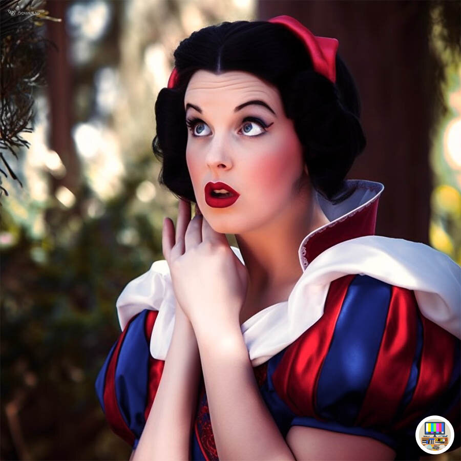 Белоснежка из мультфильма "Белоснежка и семь гномов" глазами нейросети.