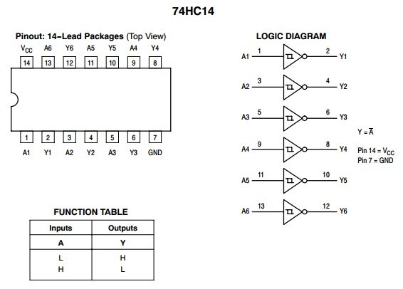 74hc14d datasheet на русском схема включения