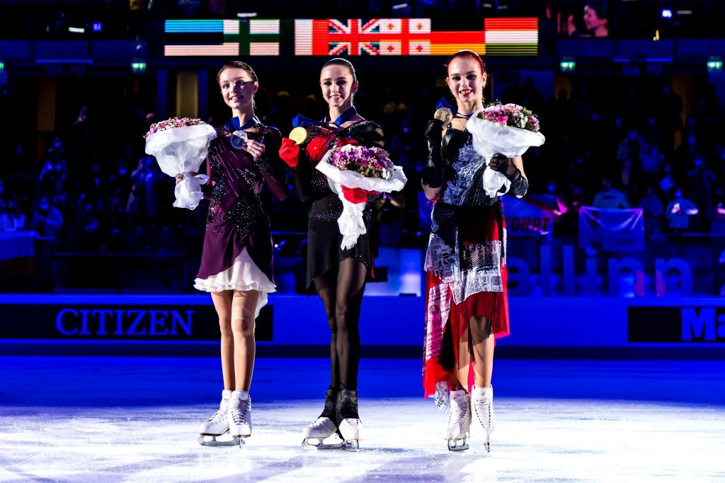 Пьедестал чемпионата Европы 2022 года. Предпоследний международный турнир до отстранения сборной России.