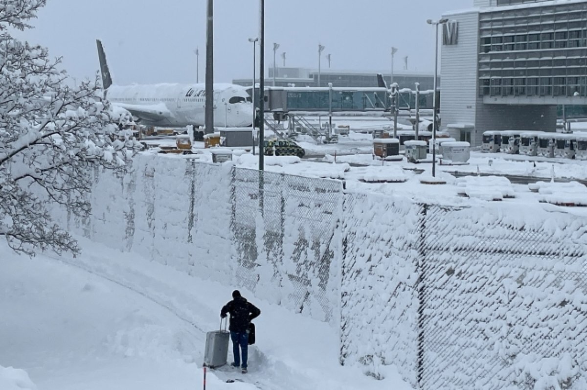    В Мюнхене самолет делегации по глобальному потеплению примерз к полосе