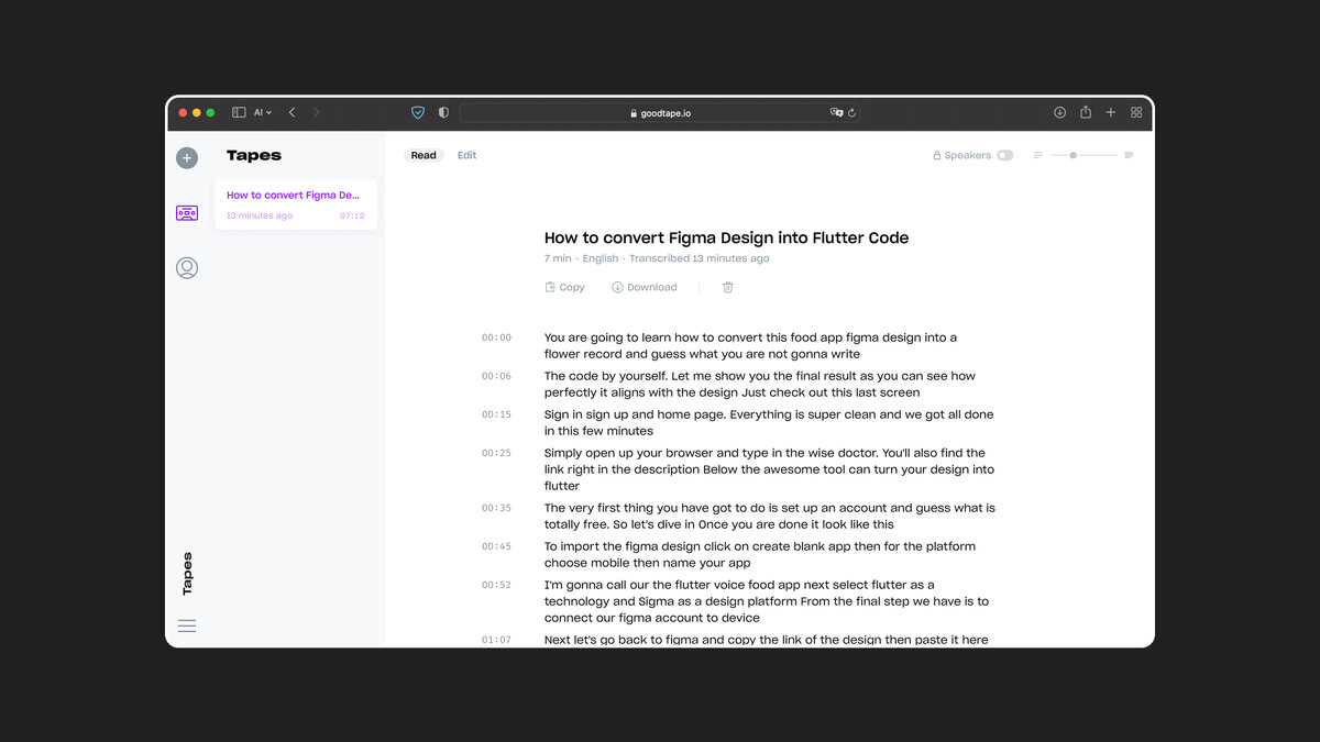Good Tape Ai: Автоматическая транскрипция аудиозаписей | Neurofy | Дзен