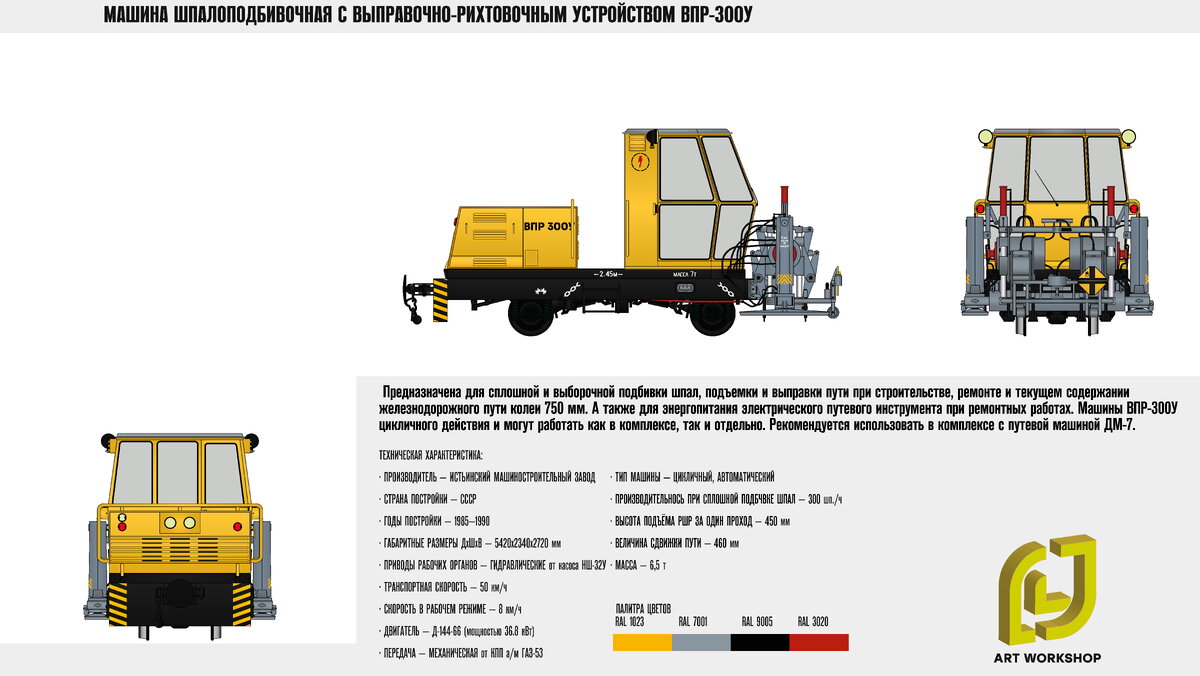 Машина шпалоподбивочная с выправочно-рихтовочным устройством ВПР-300У | LJ  мастерская | Дзен