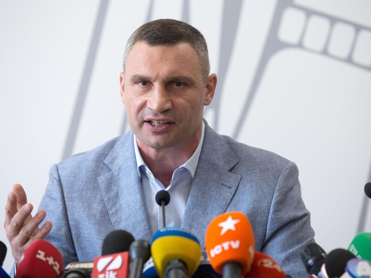    Мэр Киева Виталий Кличко на пресс-конференции в Киеве, посвященной вызову его на допрос в Государственное бюро расследований. 26 июля 2019© РИА Новости / Стрингер