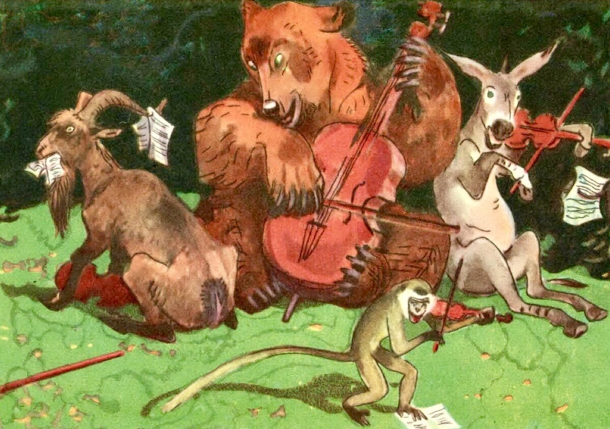 Иллюстрация к басне "Квартет"