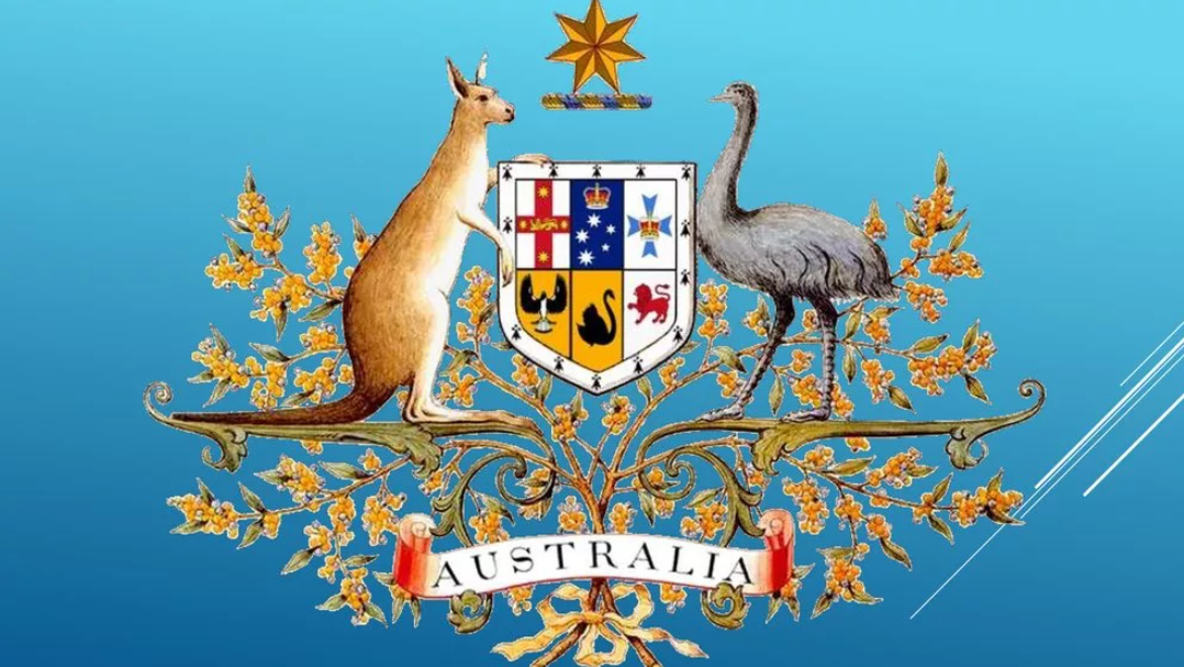Какой символ австралии. Герб Австралии. Кенгуру на гербе Австралии. Австралия государство герб. Герб австралийского Союза.