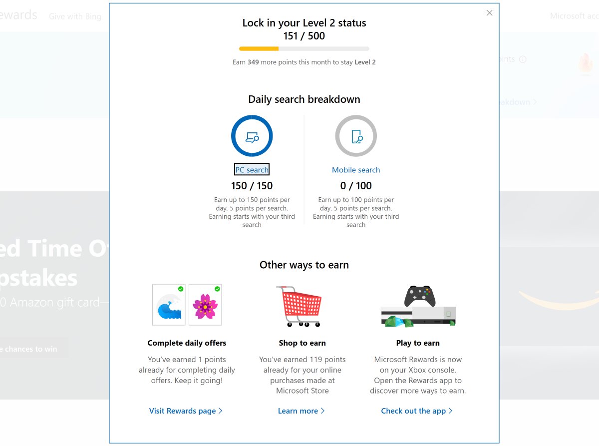 Компания Microsoft убрала бонусы Microsoft Rewards за использование Edge.