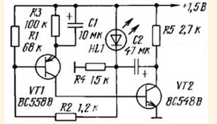 Мигалка на 3 вольта схема светодиодная