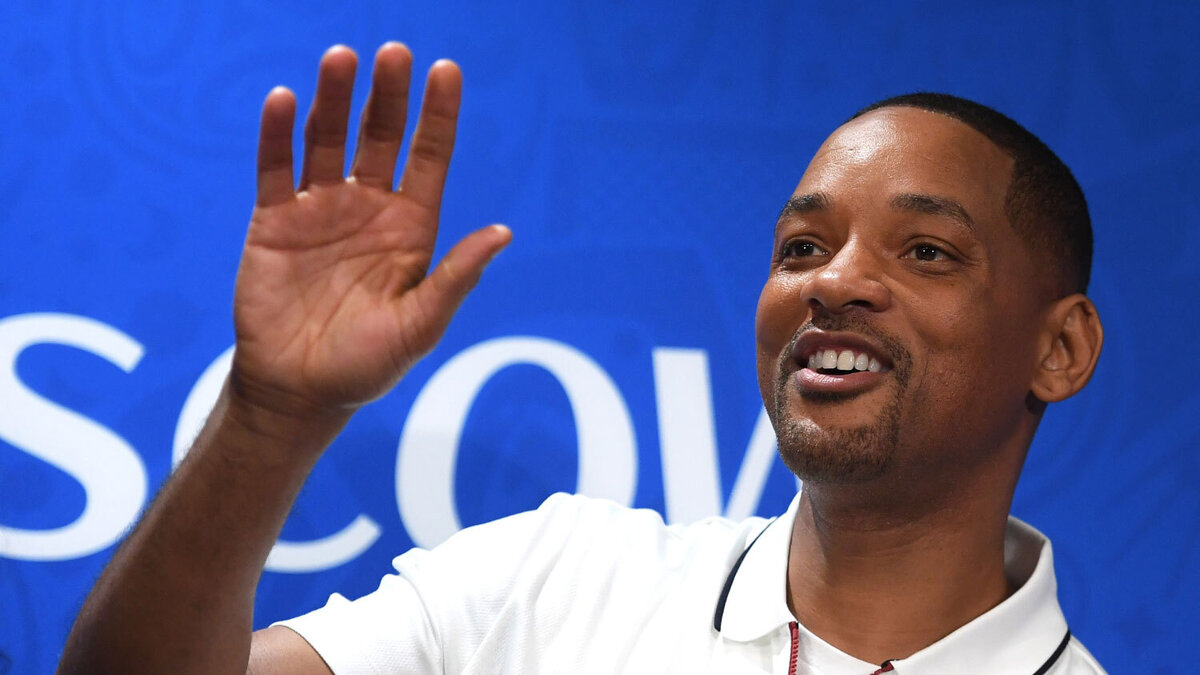 Уилл Смит на пресс-конференции, посвященной церемонии закрытия ЧМ-2018, 13 июля 2018 года © Евгения Новоженина/РИА Новости