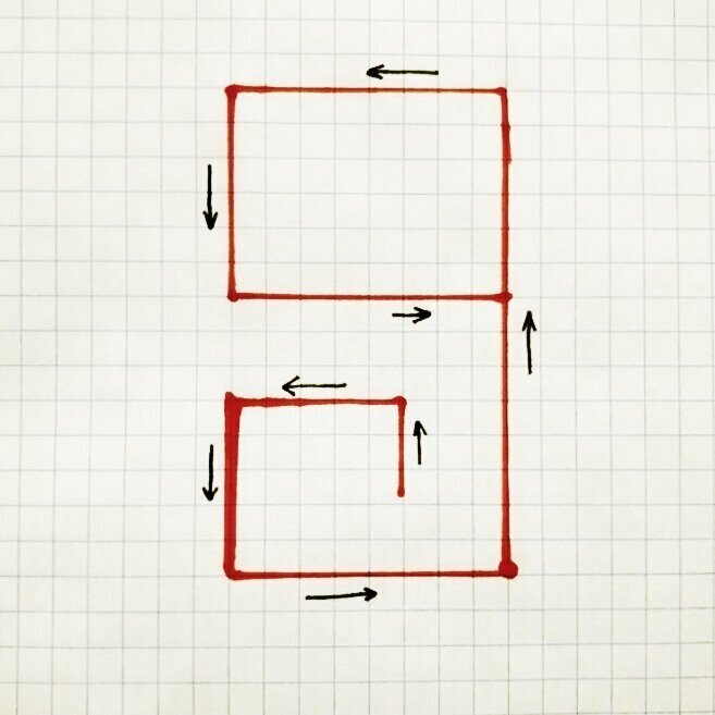 Схема, как правильно рисовать денежную девяточку