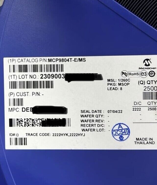 Microchip Series MCP9804T-E/MS