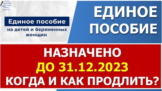 📣 Когда и как подавать новое заявление на единое пособие, если срок заканчивается 31.12.2023