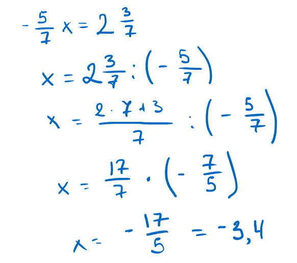 Уравнение -5/7х=2+3/7