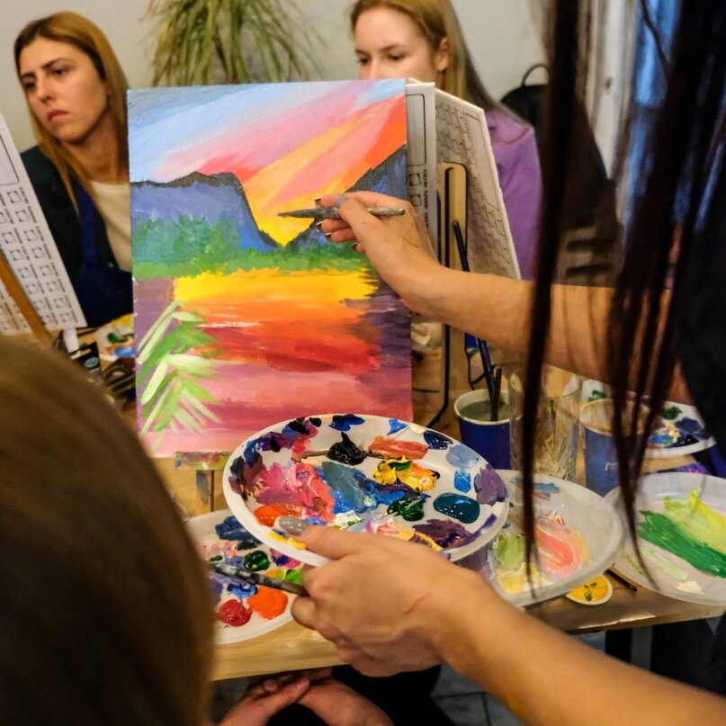 Фото 3. Мастер-класс по рисованию.