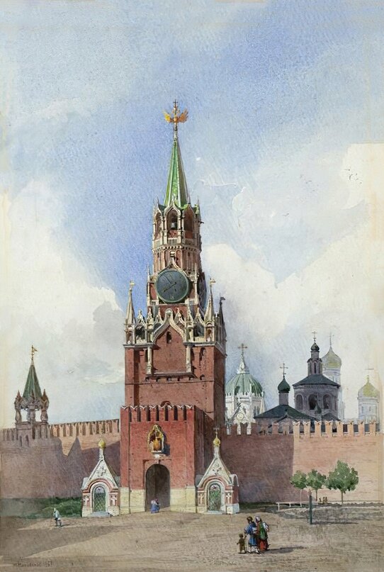 Маковский Н.Е. «Вид Спасской башни Московского Кремля», 1867