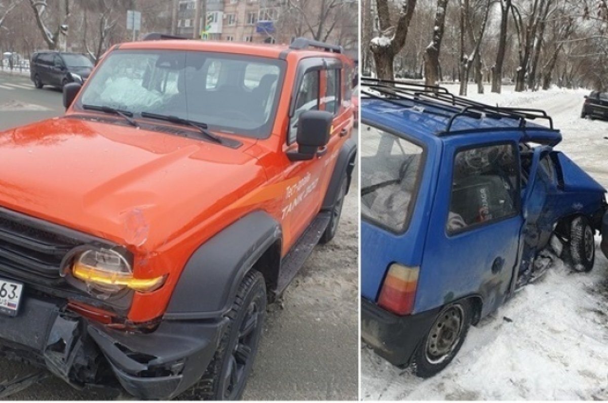    В Самаре в ДТП с внедорожником пострадали женщина-водитель «Оки» и ребёнок