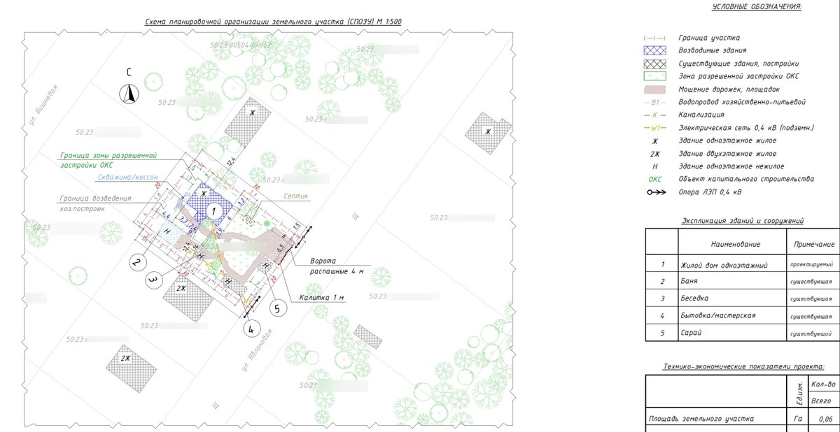 Схема планировки участка (СПОЗУ) - предоставлено архитектором-конструктором Антоном Родионовым