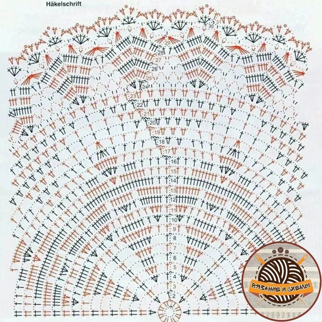 Скатерть крючком схемы