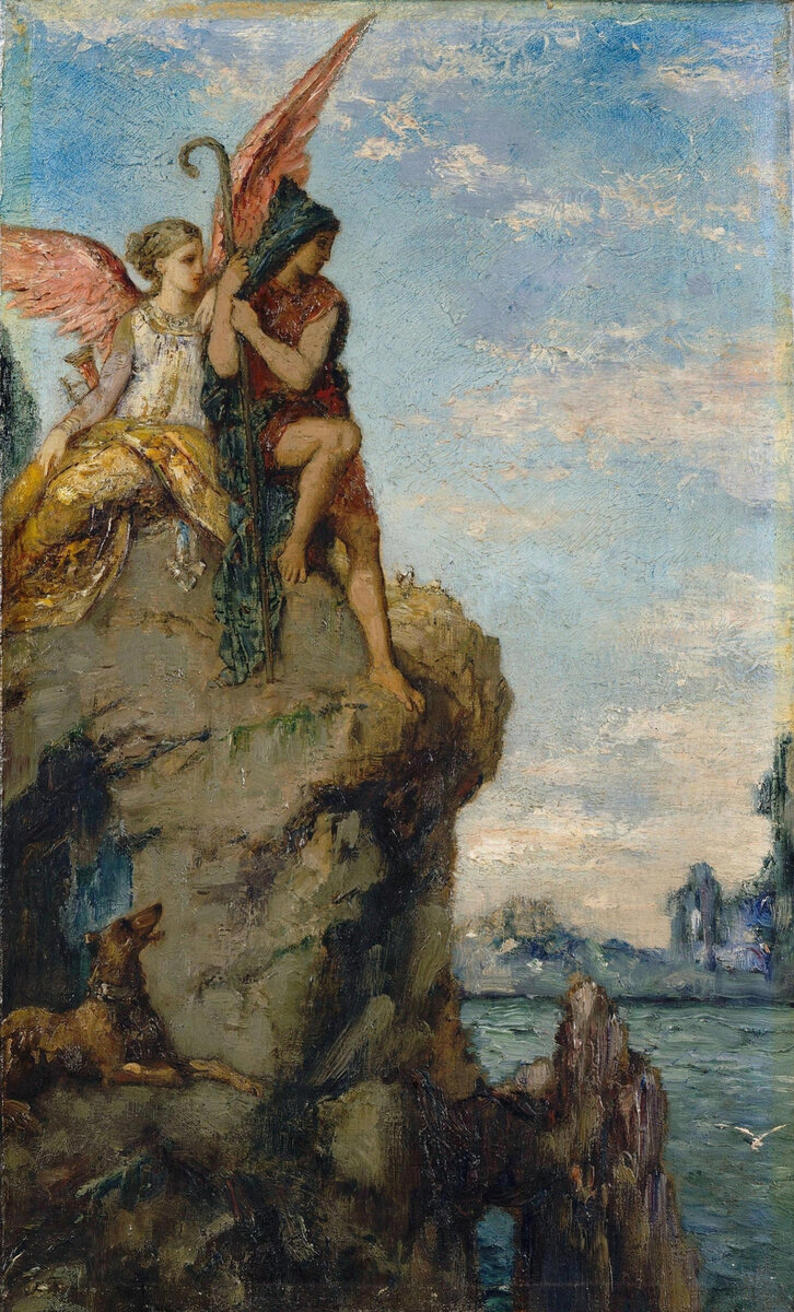 Художник: Гюстав Моро "Гесиод и муза" 1870г
