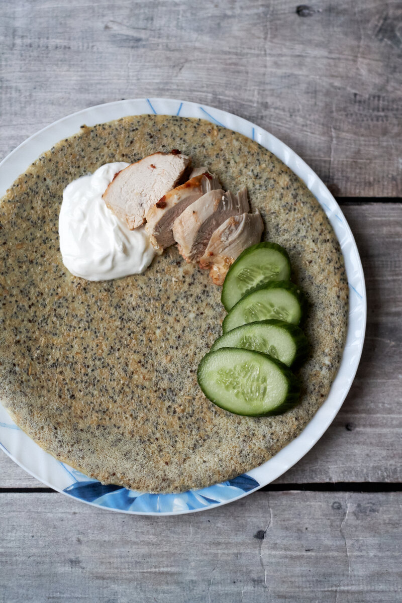 Завтрак. Овсяноблин с семенами чиа