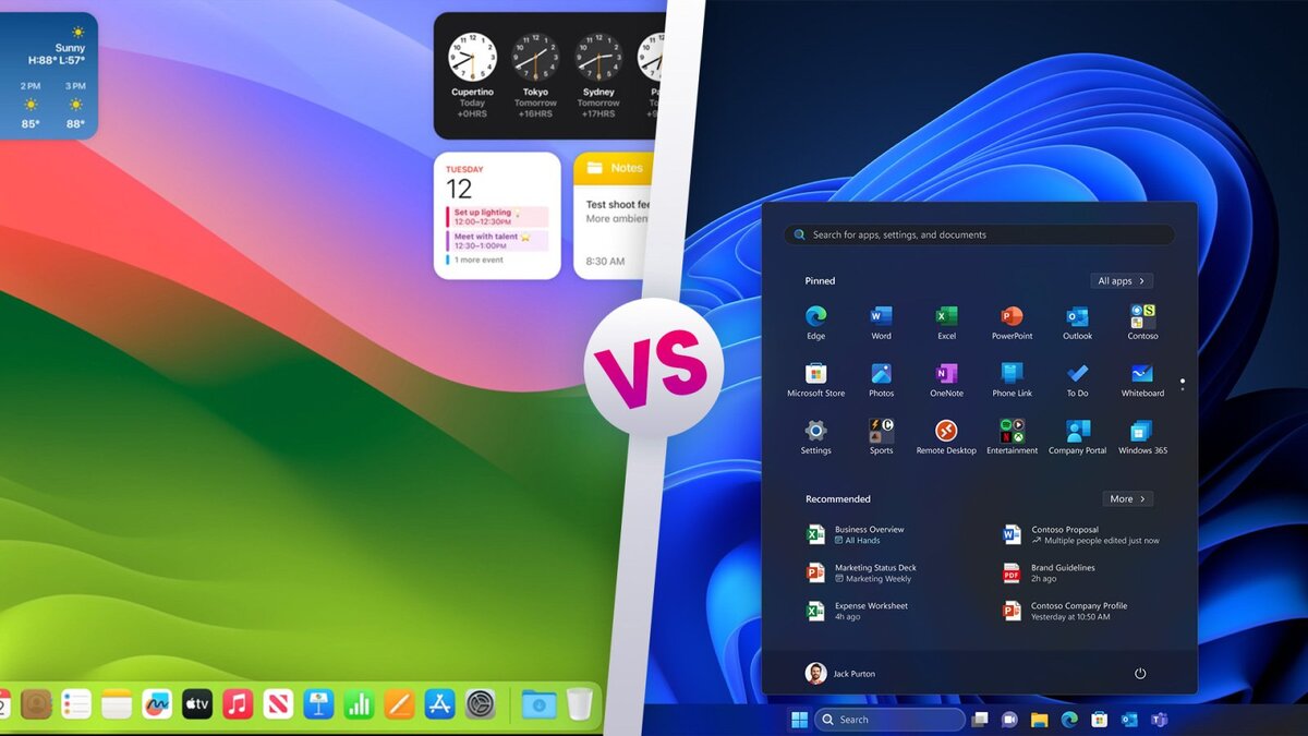 Сони какая операционная система. Windows vs Mac os.