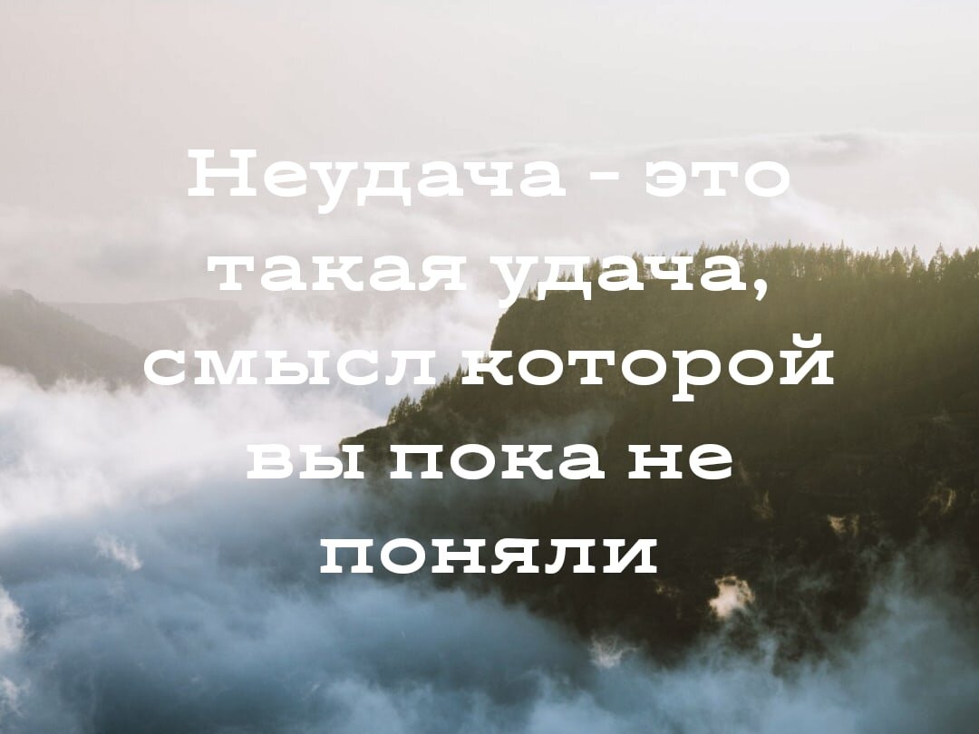 Неудача - это такая удача, смысл которой ты пока не понял | Майя  Сальникова🌿Психолог | Дзен