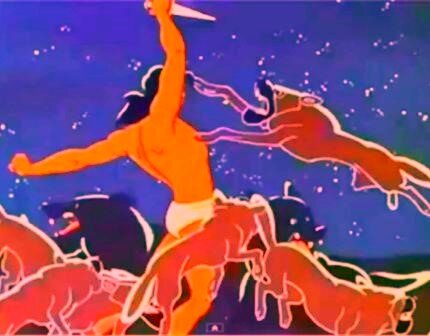 (это изображение из мультфильма "Маугли", а вовсе не пропаганда жестокого обращения с животными)