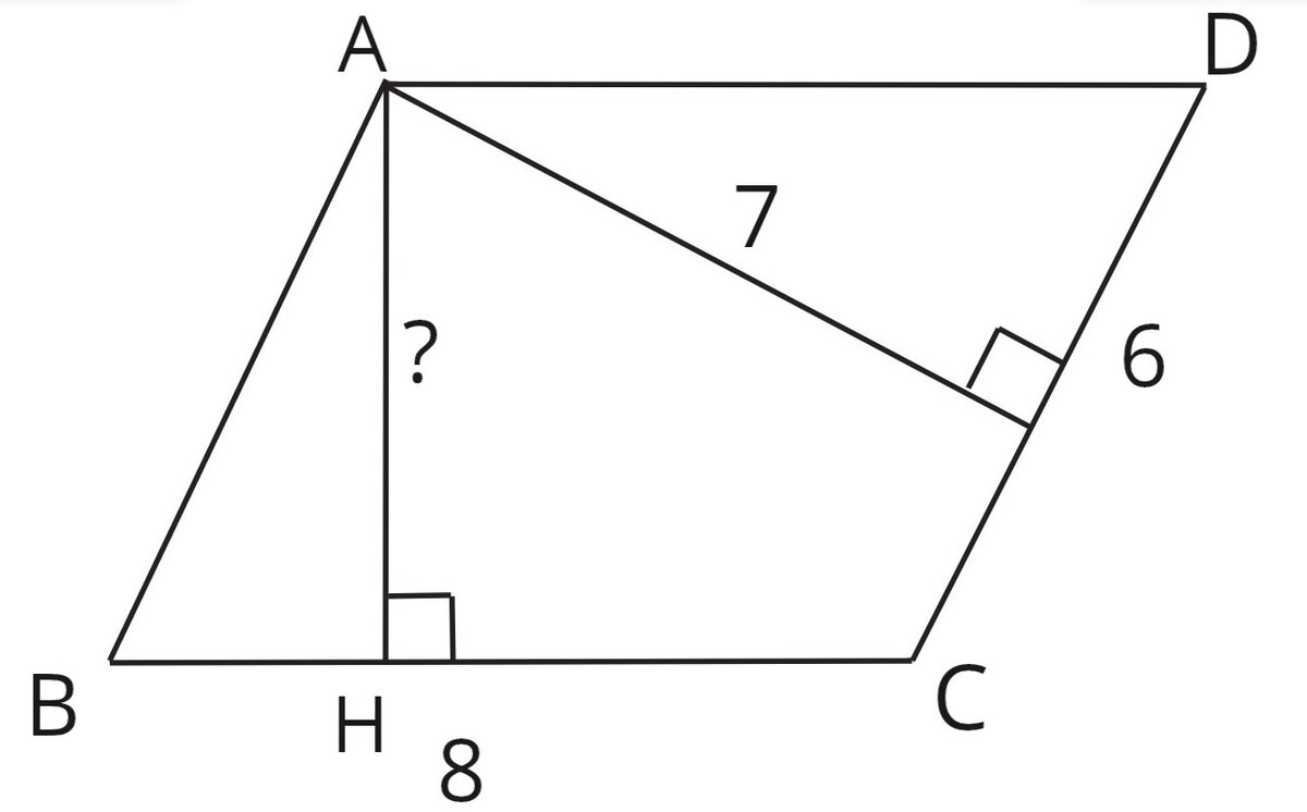 Задачи на готовых чертежах. Площадь параллелограмма | Учимся математике |  Дзен