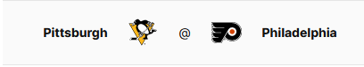 Питтсбург (11-10-2, 6-4-1 в гостях) против Филадельфии (12-10-2, 5-6-1 дома)