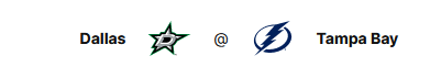 Даллас (14-5-3, 8-1-2 в гостях) против Тампы-бэй (10-10-5, 6-3-3 дома)
