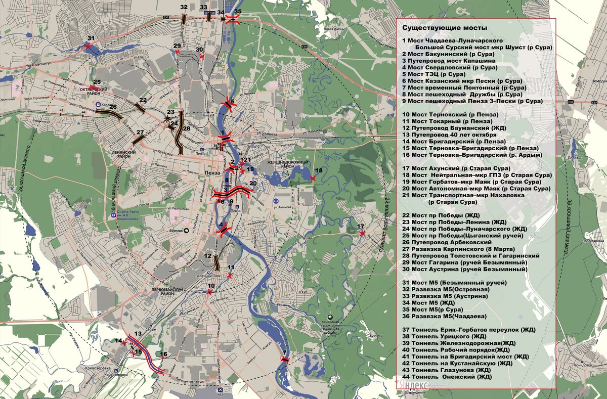 Глава 53.2 Мосты, путепроводы и тоннели в Пензе. Что будем строить в рамках  предложенной концепции. Часть 2 Север Пензы | Генеральный план Пензы для  Пензы | Дзен