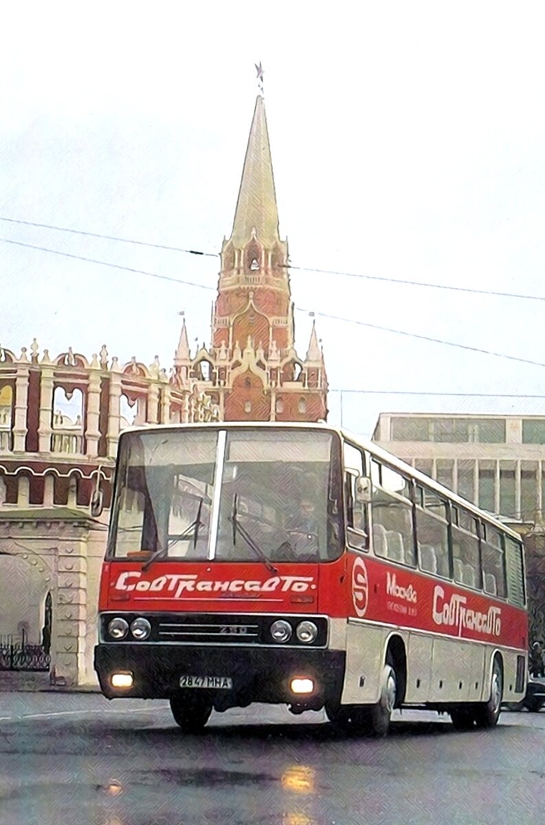 ▲ Новенький Ikarus 250.58 в Москве. Картинка с календаря компании "Совтрансавто". Скорее всего снимок сделан в 1981 году.