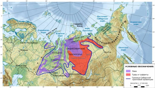 Территория сибирских трапов.