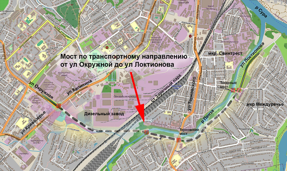 Глава 53.3 Мосты, путепроводы и тоннели в Пензе. Что будем строить в рамках  предложенной концепции. Часть 3 Юг Пензы | Генеральный план Пензы для Пензы  | Дзен