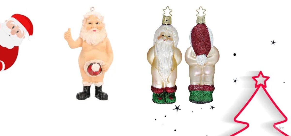 Необычные немецкие ёлочные игрушки. Дед Мороз. Зима 2023-2024