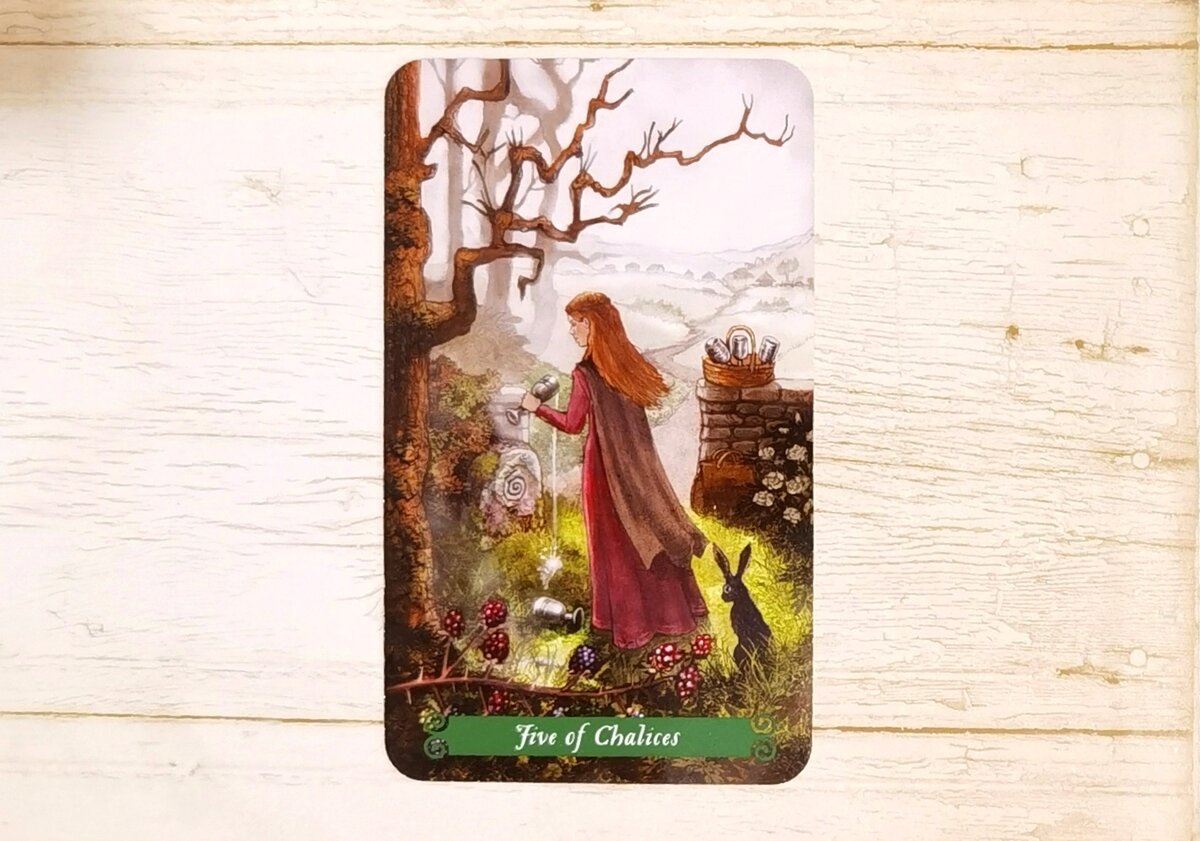 Аркан "Пятерка Кубков". "Таро Зеленой Ведьмы".