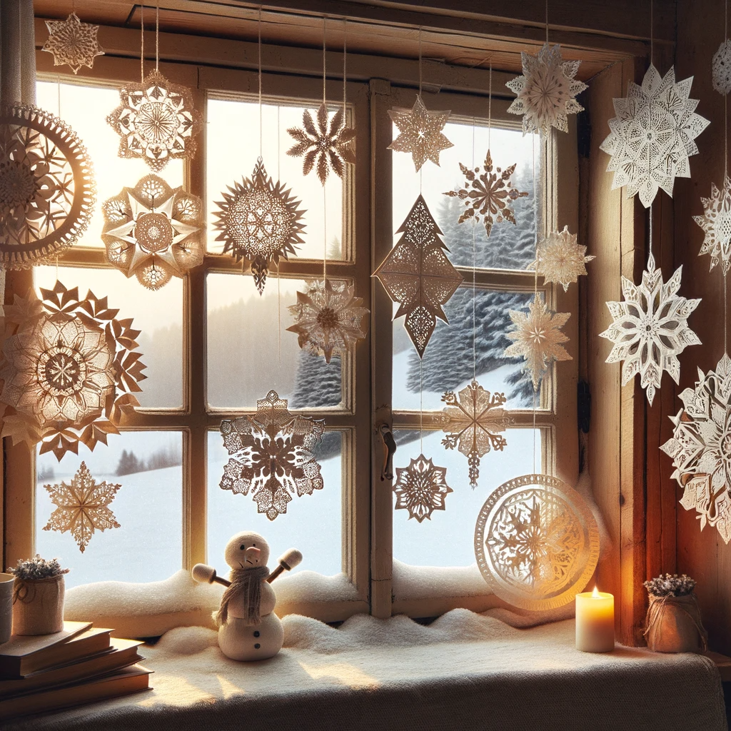 Бумажные снежинки на окне создадут в доме сказочную атмосферу